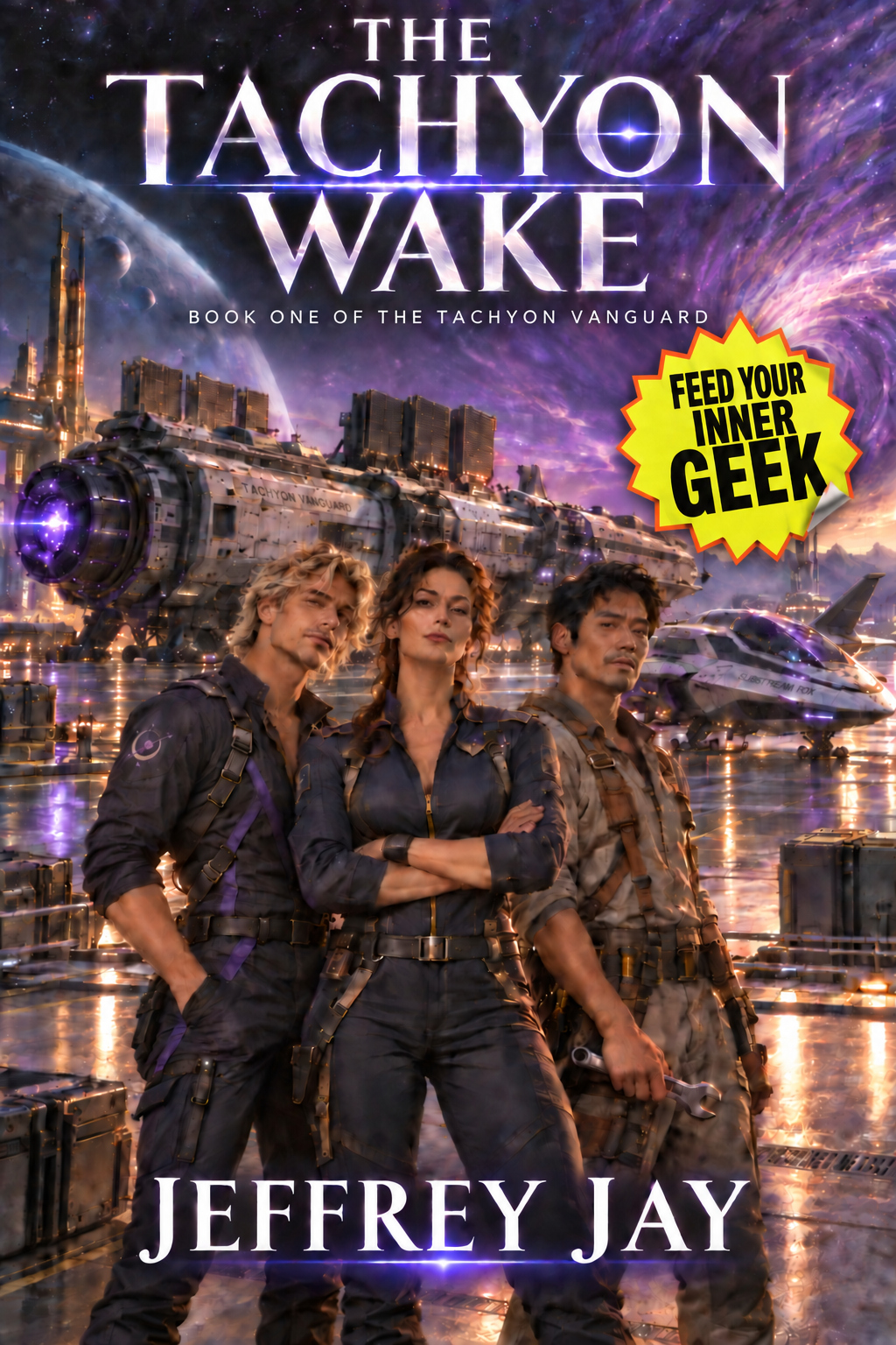 The Tachyon Wake by Jeffrey Jay, with the Feed Your Inner Geek bookseller sticker